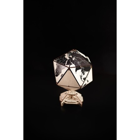 Designer Wooden 3D Ewa Globe Icosahedron with a secret (casket, safe) Black-7