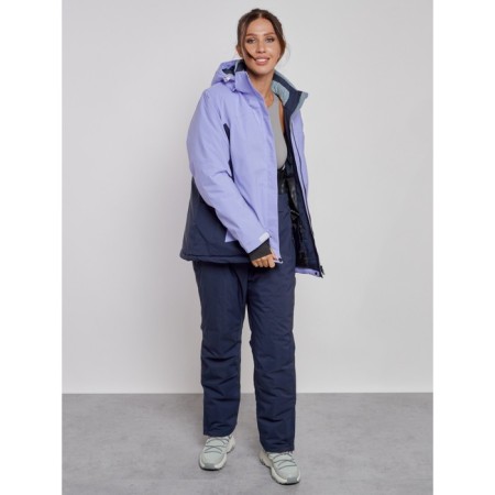 Ski jacket women's winter, size 58, purple color-9