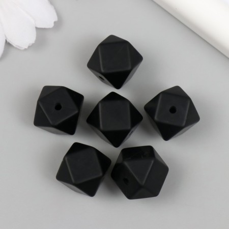 Busina silicone "polyhedron" black d = 1.4 cm-1