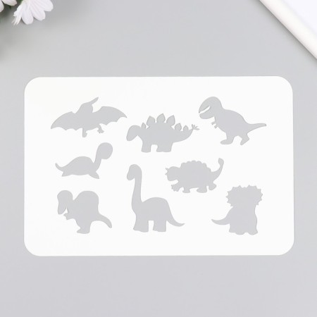 Plastic stencil "dinosaurics" 16x24 cm