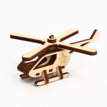 Wooden designer. Cross model "Helicopter" 14 parts-1