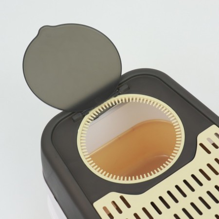 Closed transparent toilet 51 x 34 x 37 cm, yellow+scoop-11