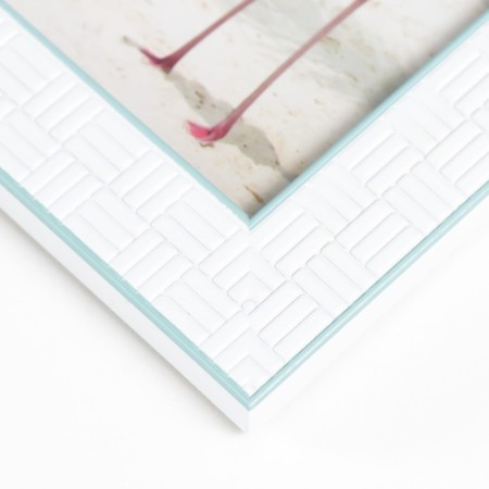 Photo frame plastic 10x15 cm "White paving stones" turquoise double stroke 17.8x12.5 cm-2