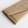 Women's wallet on the button, beige color