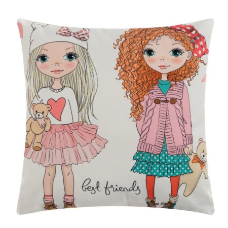 Pillowcase decorative Ethel girl stories »Best friends» 40x40 cm, velor