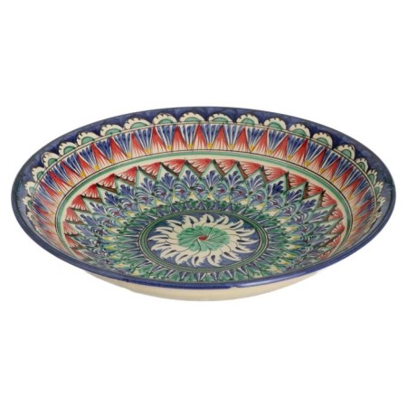 Largan Rishtan ceramics "Patterns", 33 cm, blue mix, deep-4