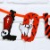 Garland on the tape on Halloween "Happy Halloween", a vampire cat, length 250 cm.