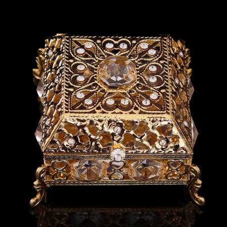 Casket "Grace", with a mirror, 5.8 × 5.8 × 4.4 cm, with crystals-3