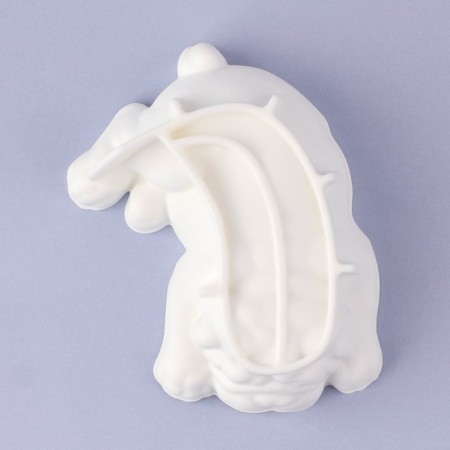 Mold "dog", silicone, 9.5 × 7 × 3.2 cm, white color-2