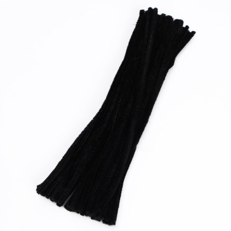 Wire with pile for crafts and decor set of 50 pcs., Size 1 pc. 30 × 0.6 cm, black color-2