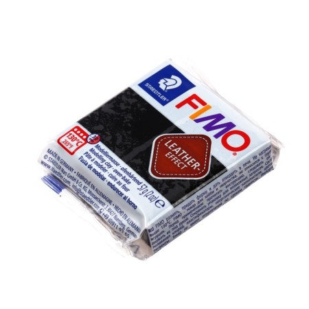 Plastic - polymer clay, 57 g, Leather -Effect (with skin effect), black-1