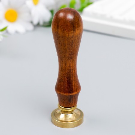 Printing for wax with a wooden handle "Bunny and flowers" 9x2.5x2.5 cm-2