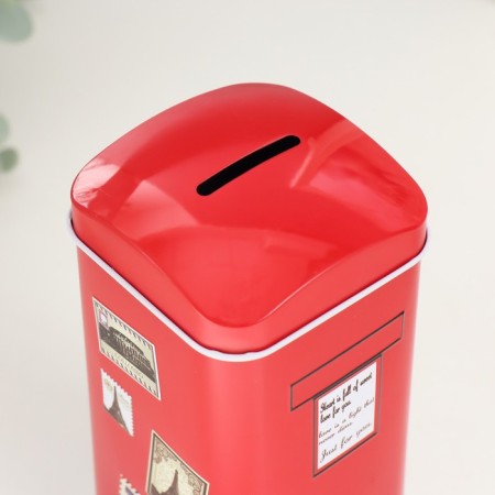 Piggy bank Metal "Postal stamps" mix 16x7x7 cm-5