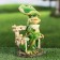 Garden figure "Frog on the bench" 7x13x19cm mix
