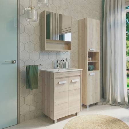 Mirror Comfort Comforty Mario 60 for the bathroom, color smoky oak color-1