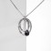 Pendant of ovals, white-gray color in silver, l = 70 cm
