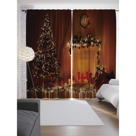Photostores "Christmas tree", Saten, size 145x265 cm, 2 pcs