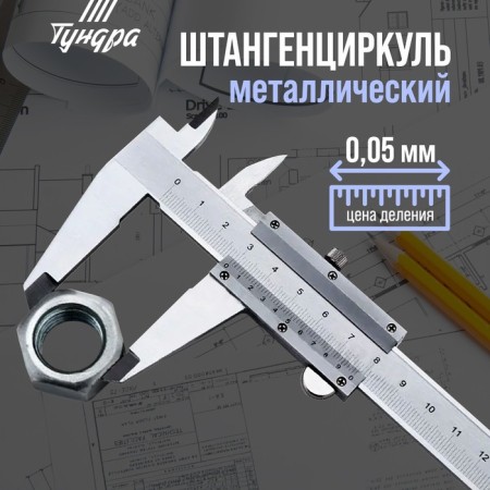 Tygenzirkul tundra, metal, with a depth meter, division price 0.05 mm, 100 mm