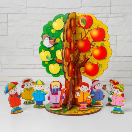 Magnetic game "Apple tree. Seasons"-1