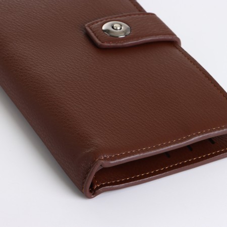 Male purse on a magnet, brown color-3
