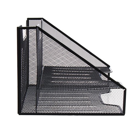 Calligrata, table, 3 compartments, mesh, metal, black-3