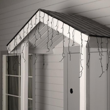 Garland "fringe" 4 × 0.6 m, IP44, dark thread, 180 LED, white glow, white flicker, 220 V-2
