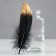 A set of goose feathers 15-20 cm, 10 pcs, black with a golden tip