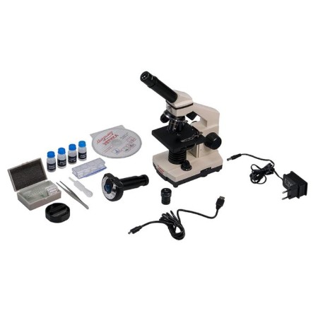 Microscope School Eureka 40x-1280s with a video sculway in the case-3