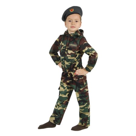 Carnival costume "Special Forces", a jacket with a hood, trousers, berets, height 140 cm-1
