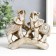 Polystone souvenir "Elephants on stone in blankets with flowers" 14.5x3.8x13 cm