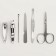 Manicure set, 6 items, in a case, pink