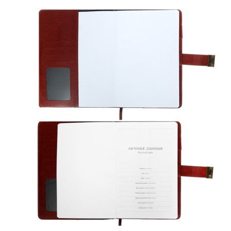Diary of a low -up A5, 100 sheets in a cage, with a strap, leatherette cover (with a code lock) mix-13