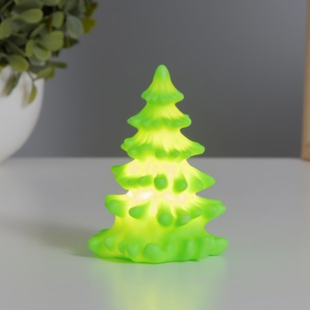 Nightlight "Christmas tree" 2W LED LR44 green 6x6x9cm-1