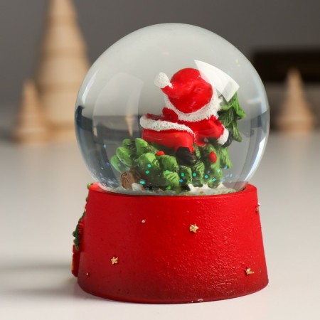 Souvenir Polystone Water Ball "Santa Claus on the Christmas tree" 7x8x9 cm-3