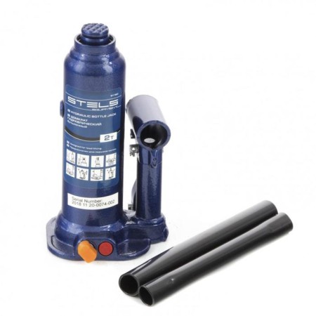 Hydraulic jack STELS 51160, bottle, 2 tons, h rise 178-338 mm