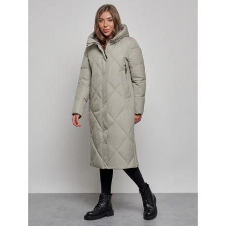 Coat insulated winter female, size 42, green color-2