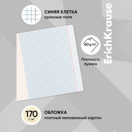Notebook of 12 sheets in the Erichkrause "Ruler Hobby", the cover coated cardboard, an offset block 100%, mix-2