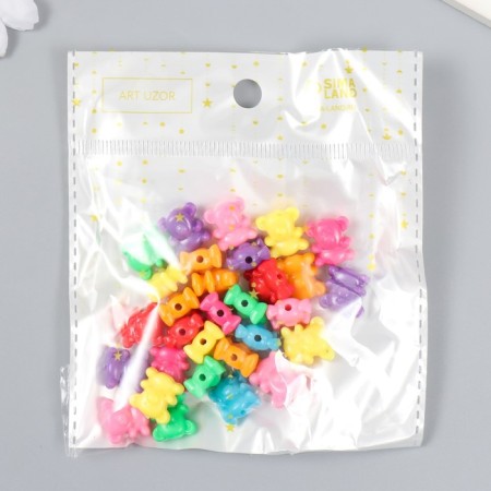 Beads for creativity plastic "Bear -colored cubs" set of 17 g 1.2 cm-4