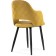Stool on a metal frame Gutride metal/velor, black/yellow 51x56x82 cm