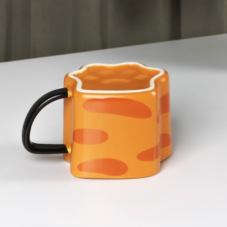 Ceramic mug "Tiger's paw", 350 ml, orange color-5