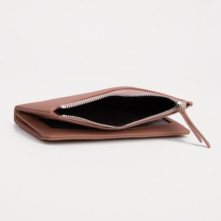 Women's wallet on the button, pink color-3