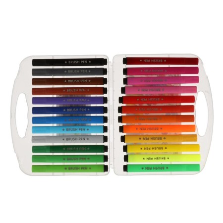 Fleeters are 24 colors, in a plastic pencil case, triangular, thickened, ventilated cap, mix-2
