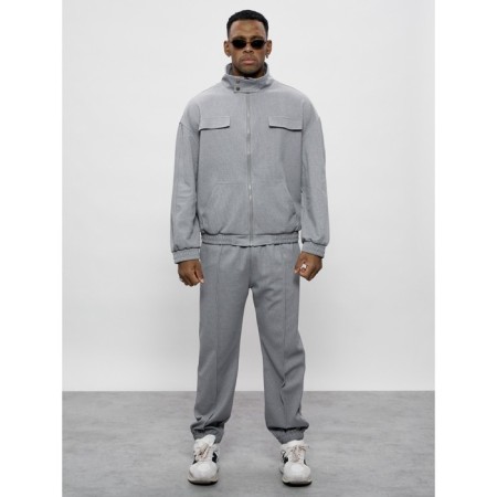 Male tracksuit, size 56, gray color-13