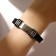 Bracelet Unisex "Style" rectangle with triple inserts, black color with silver, 23 cm