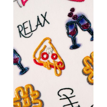 Slider - Neon Nail Design, voluminous, yellow/pink/black color-4