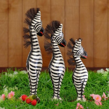 Souvenir tree "Family Zebr" (set 3 pieces: height 40.35.30 cm)-3
