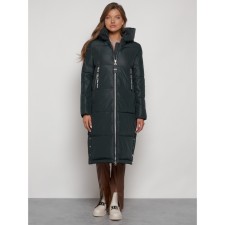Coat insulated winter female, size 44, dark green color