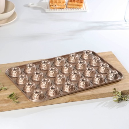 Gold baking uniform, 37.5 × 26 × 2.2 cm, 24 cells, anti -stick coating, gold color-2