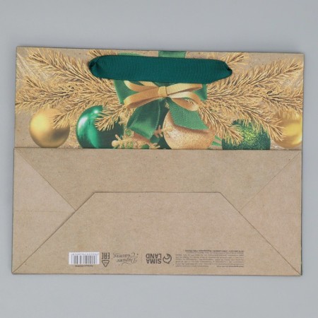 Craft horizontal package "New Year's Emerald", MS 23 x 18 x 10 cm, New Year-6