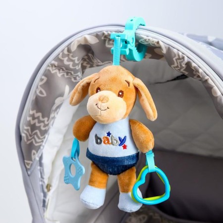 Suspension - rattle "puppy maf", teething, blue color, on a crib, stroller, crumb I-4